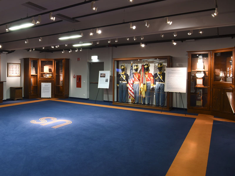 A gallery with museum exhibits inside the Reed Museum and 2d Regiment of Dragoons Heritage Center-3